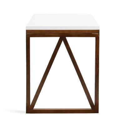White and Walnut Wall-Mounted Folding Dining Table