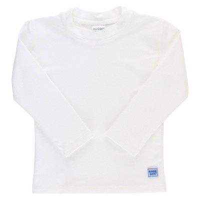 Image of RuggedButts Long Sleeve Rash Guard - White, Size : 3-6 Months