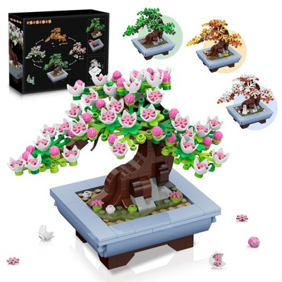 Hogokids Cherry Blossom Flowers Building Set, 584-Piece Sakura Bonsai Tree Toy for Adults, Teens, and Kids 6+