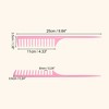 Unique Bargains Plastic Wide Tooth Rat Tail Comb Green Pink 3 Pcs - 2 of 4