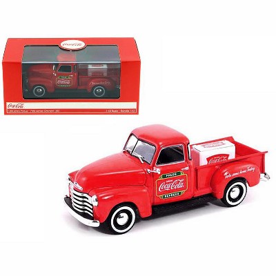 1953 Chevrolet Pickup Truck Red "Coca-Cola" with Metal Cooler 1/43 Diecast Model by Motorcity Classics