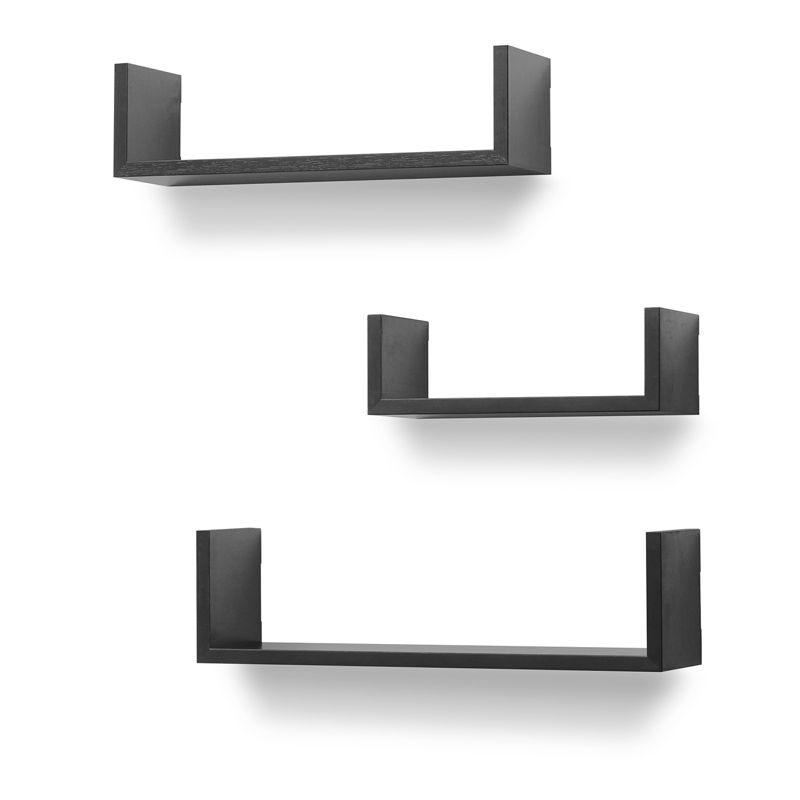 Americanflat Floating Shelves Made Of Composite Wood - Wall Mounted in Various Dimensions - Pack Of 3, 3 of 8