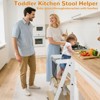 TinyHomie Foldable Toddler Kitchen Tower, 3 Adjustable Height Wooden Learning Stool, Standing Tower with Safety Net for Kitchen Bathroom - 3 of 4