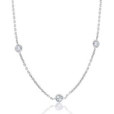 Pompeii3 1 1/5Ct Diamonds By The Yard Necklace Lab Created in 14k White or Yellow Gold