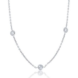 Pompeii3 1 1/5Ct Diamonds By The Yard Necklace Lab Created in 14k White or Yellow Gold - 1 of 4