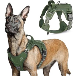 rabbitgoo Tactical Dog Harness for Large Dogs, Vest with Handle & Molle, Easy Control for Training Walking, Adjustable Reflective Straps, Green, L - 1 of 1