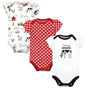 Hudson Baby Infant Girl Cotton Bodysuits, Udderly Adorable - 1 of 4