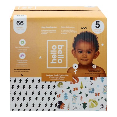 Image of Hello Bello Diapers Size 5 Lightning Bolt/Animal Design - 66 ct