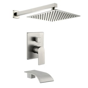 CLIHOME Wall Mounted Trim Kit Shower Faucet Set with Tub Spout with Rough in Valve Tub Shower System - 1 of 4