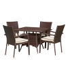 Campbell 5pc Wicker Patio Dining Set with Cushions - Multibrown - Christopher Knight Home - 2 of 4