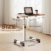 Height-adjustable computer desk with wheels, small mobile standing desk, bedside nursing table, 60-90 cm - 3 of 4