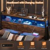 Aheaplus Storage Headboard, Head Board with Charge Station and LED Light - 3 of 4