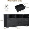 6 Drawer Dresser, Slim Wooden Chest of Drawers with Open Shelf - 4 of 4