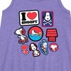 Girls' - Peanuts - I Heart Snoopy Patches Graphic Sleeveless Aline Dress - 2 of 4