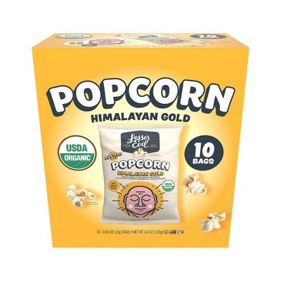 Lesserevil Organic Himalayan Gold Snack Pack Popcorn - 4.6oz/10ct