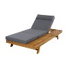 Christopher Knight Home Darla Outdoor Acacia Wood Adjustable Chaise Lounge with Water-Resistant Cushion - 4 of 4