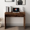 vidaXL Desk Smoked Oak 35.4"x15.7"x28.3" Engineered Wood - 3 of 4