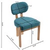 Upholstered Wood Dining Chairs Set of 2,Modern Fabric Padded Seat Kitchen Side Chairs with Rubberwood Frame–The Pop Home - 4 of 4