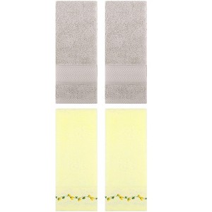 REGALWOVEN 4 Pcs Soft Absorbent Bathroom Decorative Hand Towel Set for Kitchen - 1 of 4