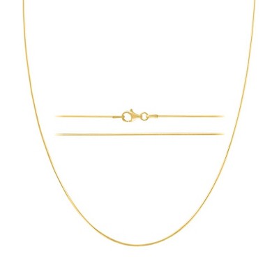 KISPER Gold 8 Sided Snake Chain Necklace, Thin Gold-Plated 925 Sterling Silver Jewelry for Women & Men with Lobster Clasp – Made in Italy