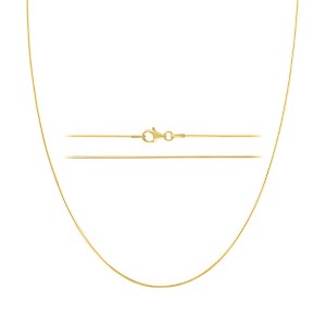 KISPER Gold 8 Sided Snake Chain Necklace, Thin Gold-Plated 925 Sterling Silver Jewelry for Women & Men with Lobster Clasp – Made in Italy - 1 of 4