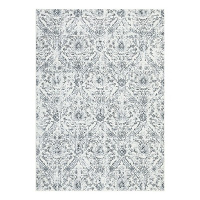 Washable Area Rug Low Pile Vintage Printed Ultra-Thin Non Slip Rugs Stain Resistant Foldable Indoor Carpet for Living Room Bedroom,Beige/9'×12'