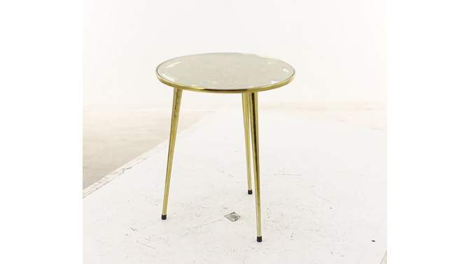 22&#34; Contemporary Metal and Glass Accent Table Gold - Olivia &#38; May, 2 of 9, play video