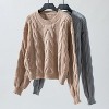 Clearlove Women's Artisan Cable Knit Oversized Sweater Chunky Ribbed Pullover Cloud-Soft Comfort Top - 3 of 3