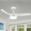YUHAO 42 in. Indoor Modern Contemporary Matte White ABS Blades Integrated Dimmable LED Ceiling Fan with Light and Remote Control - 2 of 4