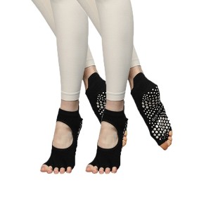 Anna-Kaci Women's Open-Toe Grip Socks for Yoga and Pilates with Non-Slip Soles and Arch Support - 1 of 4