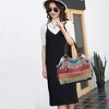 Canvas Handbag Multi-Color Striped Lattice Cross Body Shoulder Purse Bag Tote-Handbag for Women (Multi Color D) - 2 of 4