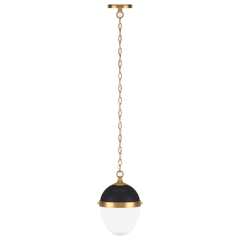 Hampton & Thyme 9"" Wide Pendant: Adjustable Chain, UL Listed, Metal & Glass Globe Ceiling Light -  90945171