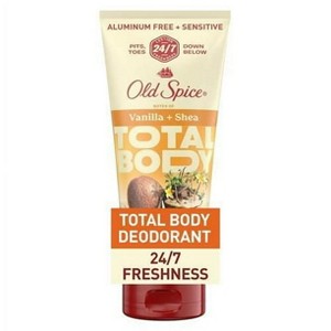 Old Spice Whole Body Deodorant Lotion, Vanilla + Shea, 0.8 oz – Travel Size, Aluminum Free, 24/7 Freshness, Dermatologist Tested - 1 of 4