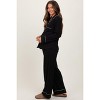 Pinkblush Black Button Down Top Wide Leg Pant Maternity Pajama Set - 3 of 4