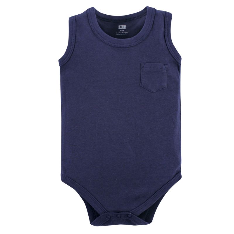 Hudson Baby Infant Boy Cotton Sleeveless Bodysuits 5pk, Sloth, 3 of 8