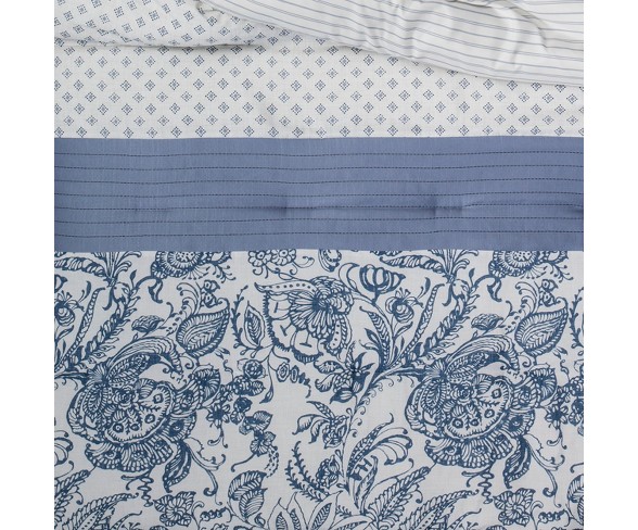 Queen 8pc Kaylin Comforter Set Indigo - Sunham Home Fashions