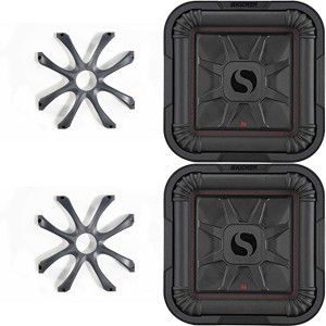Kicker (2) 46L7T104 L7T L7-Thin 10-Inch (25cm) Subwoofer, Dual Voice Coil, 4-Ohm, 500 Watt w/ Cast Aluminum Grill Bundle - 1 of 4