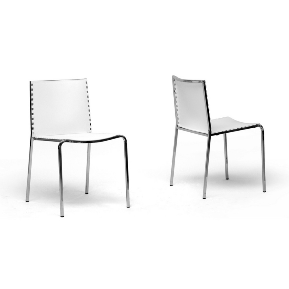 UPC 847321003651 product image for Gridley Plastic Modern Dining Chair - White (Set Of 2) - Baxton Studio | upcitemdb.com