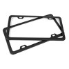 Unique Bargains 2 Hole Stainless Steel Front Rear License Plate Frame w Screw Cap - Black 2pcs - 2 of 4