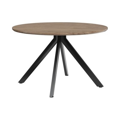 Infurnic Coffee Tables, Modern Dining Table with four sturdy table legs, Round Table for Kitchen or Living Room, Brown, 39.3"*39.3"*29.5"