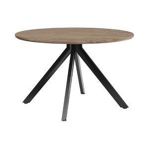 Infurnic Coffee Tables, Modern Dining Table with four sturdy table legs, Round Table for Kitchen or Living Room, Brown, 47.2"*47.2"*29.5" - 1 of 4