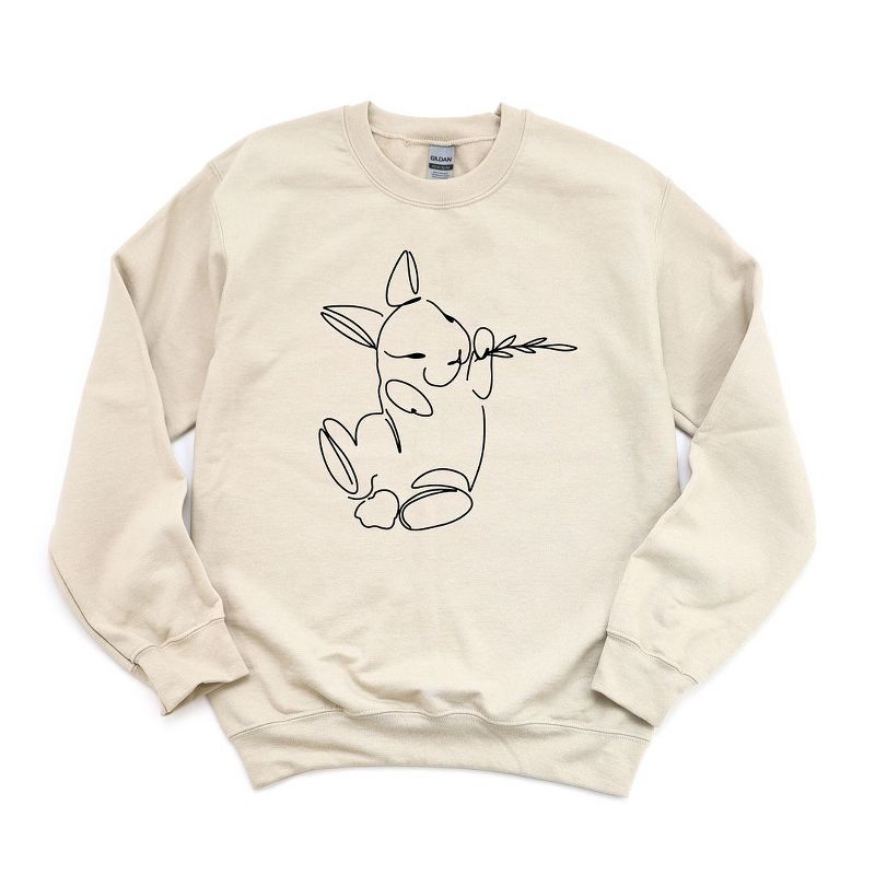 Simply Sage Market Women's Graphic Sweatshirt Hand Drawn Bunny, 1 of 5