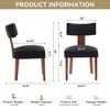 Lycvki Set of 2 Linen Fabric Modern Armless Dining Chairs with Curved backrest and Solid Wooden Legs - 3 of 4