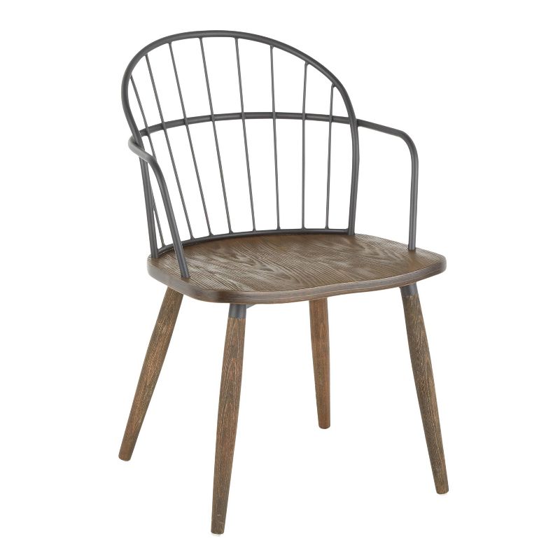 Riley Industrial Chair Dark Walnut/Black - LumiSource, 1 of 11