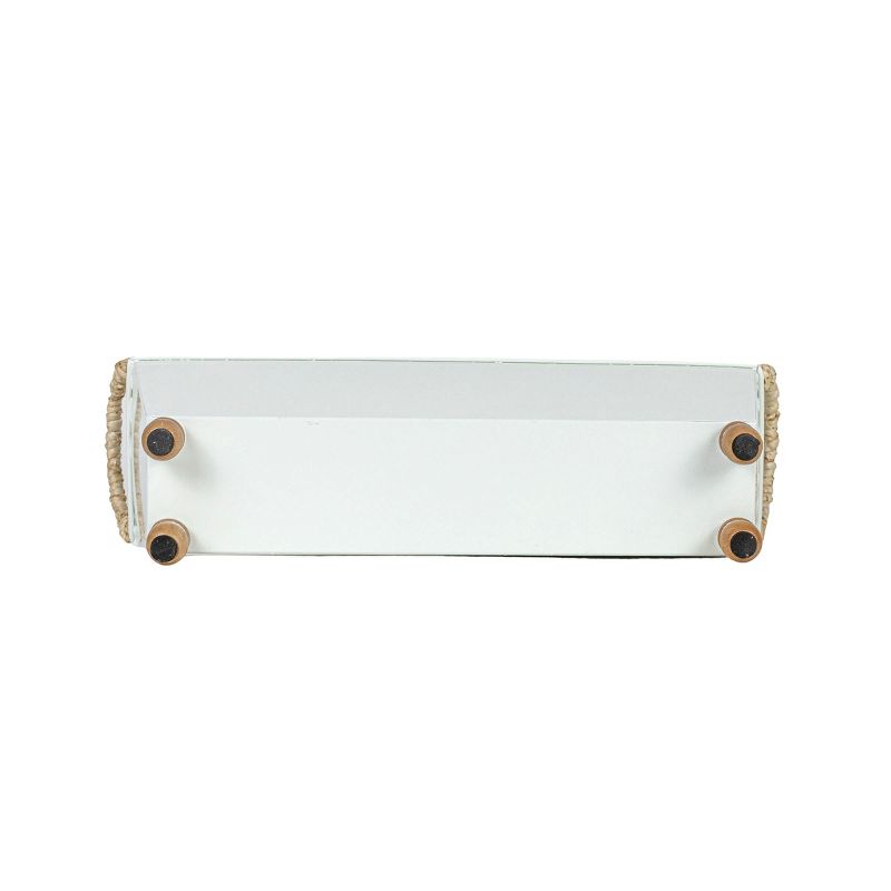 Trough Bin White Metal, Reed & Wood by Foreside Home & Garden, 5 of 9