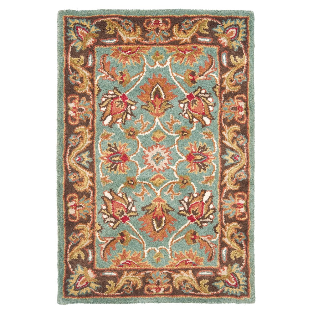 2'x3' Floral Tufted Accent Rug Blue/Brown - Safavieh