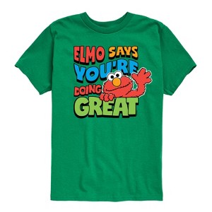 Boys' - Sesame Street - Elmo Says Youre Doing Great Short Sleeve Graphic T-Shirt - 1 of 4