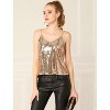 INSPIRE CHIC Women's Sequined Shining Adjustable Straps Club Party Sparkle Cami Top - 3 of 4
