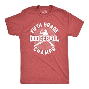 Mens Fifth Grade Dodgeball Champs T shirt Funny Vintage 80s Gym Cool Graphic Tee - Crazy Dog Men's T Shirt - 1 of 4