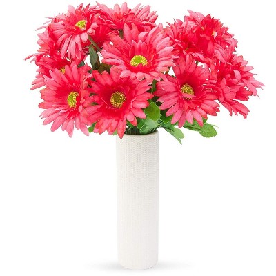 3 Bouquet Pink Sunflowers Artificial Fake Flowers for Floral Baby Shower Decorations